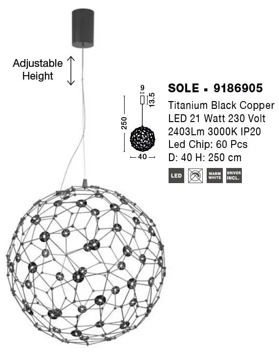Lustra LED suspendata design modern SOLE