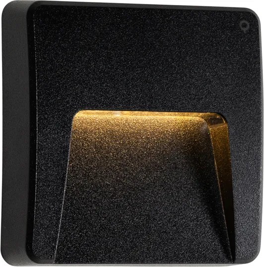 Aplică de perete pentru exterior neagră pătrată cu LED IP65 - Gem