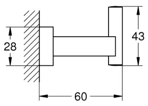 GROHE 40511001 - Cârlig pentru halat de baie ESSENTIALS CUBE, crom lucios