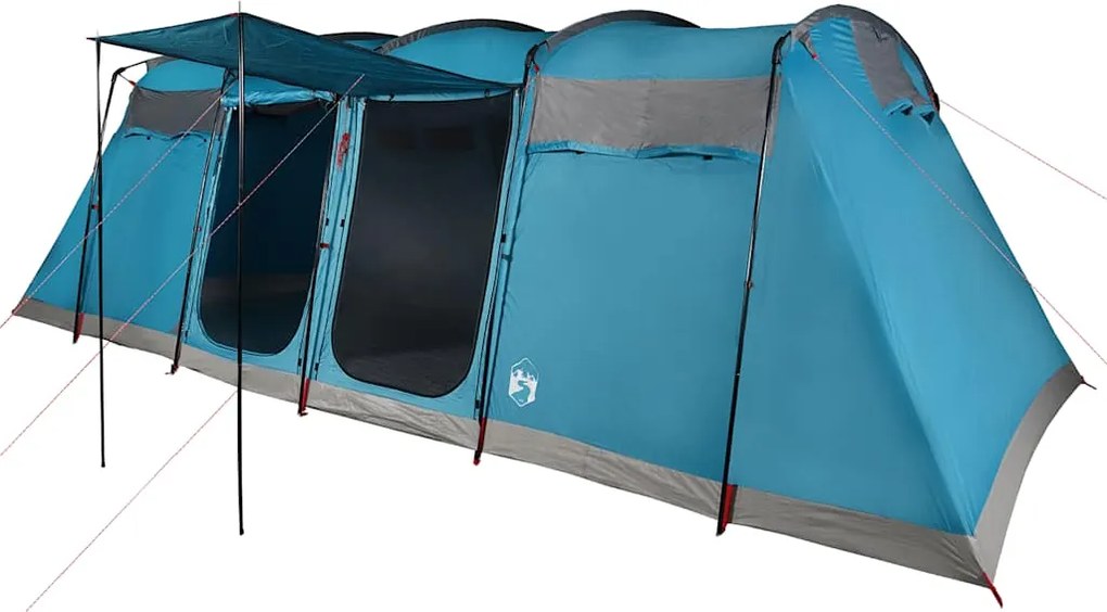 vidaXL Cort de familie tunel pentru 10 persoane, albastru, impermeabil