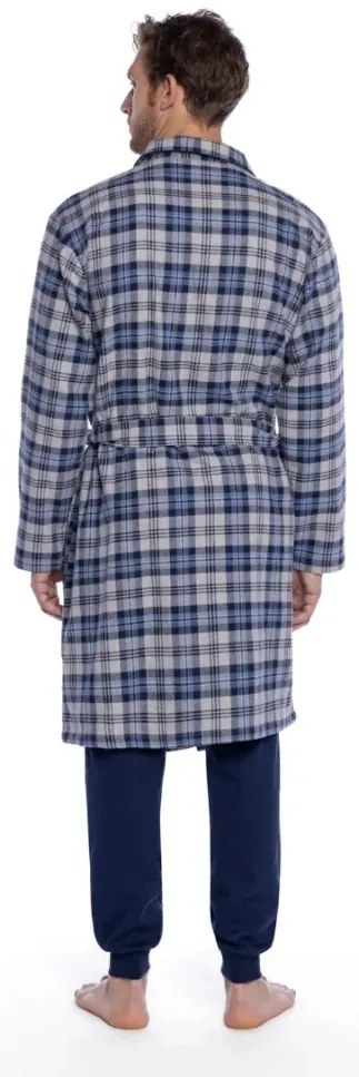 Halat de flanel pentru bărbați LUCAS XL Albastru închis / Navy