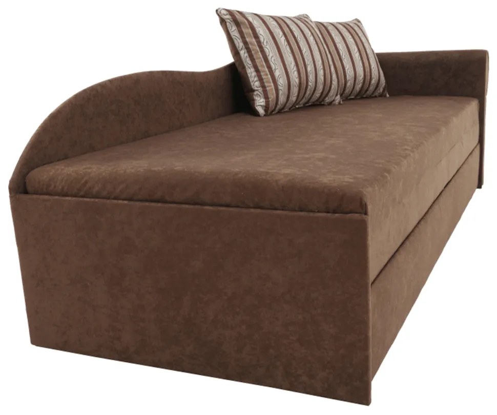 Divan extensibil, maro/cu perne modelate, dreapta, AGA D
