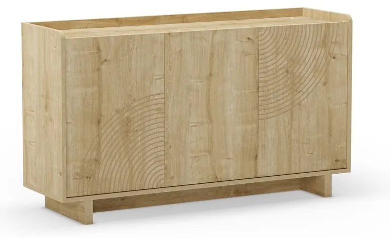 Comodă în culoare naturală cu aspect de lemn de stejar 140x80x40 cm Daira – Marckeric