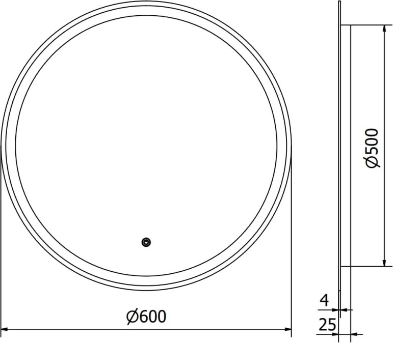 Mexen Gobi oglindă de baie iluminată, rotundă 60 cm, LED 6000K, anti-ceață - 9801-060-060-611-00