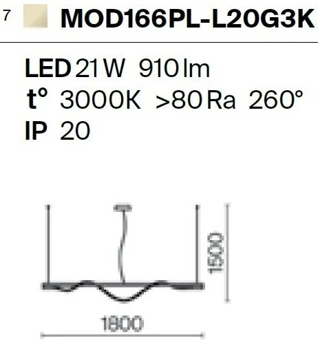 Lustra LED design modern Tau auriu