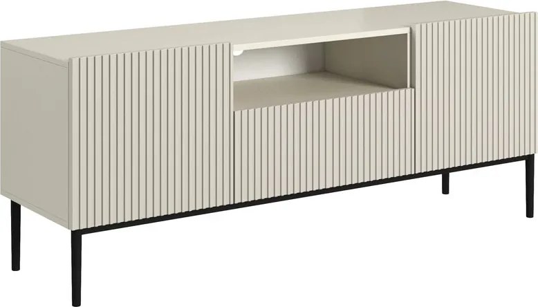 Comodă TV Nicole 150 cm cu sertar și nișă – cashmere / picioare negre
