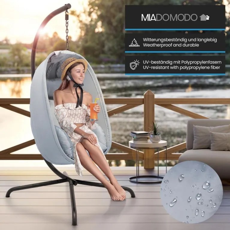 MIADOMODO scaun suspendat de tip hamac, gri, capacitate maxi