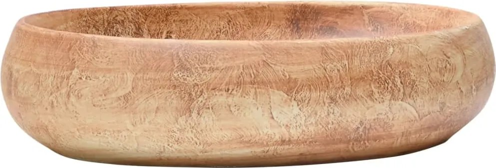 vidaXL Lavoar de blat, maro, 59x40x15 cm, ceramică, oval