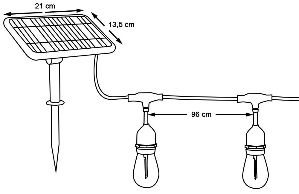 Ghirlanda luminoasa decorativa de exterior, cu 15 becuri LED soclu E27, 15m