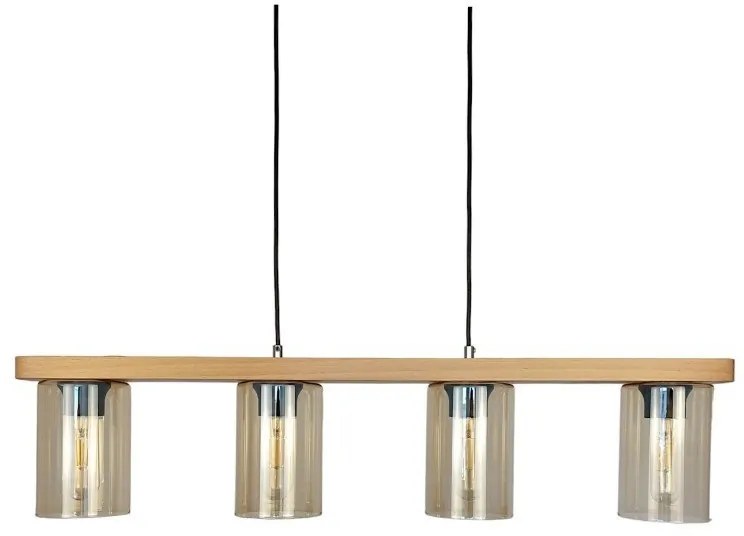 Lustra suspendata clasica fabricata manual din lemn SIENA YELLOW