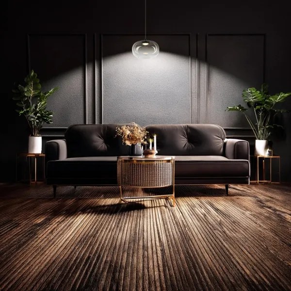 Lustră LED pe cablu VASO LED/4W/230V d. 18 cm negru/fumuriu