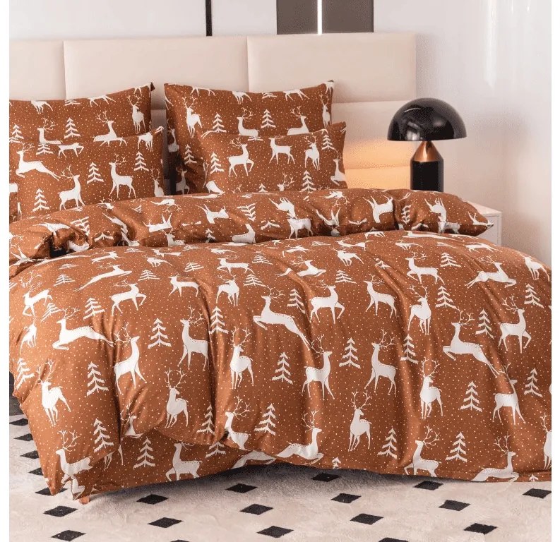 Lenjerie de pat din microfibra WHITE DEER maro Dimensiune lenjerie de pat: 70 x 90 cm | 140 x 220 cm