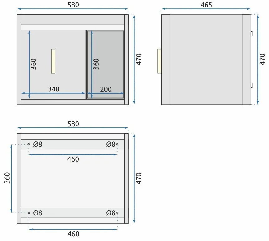 Set mobilier de baie cu lavoar Paris 60cm Grey