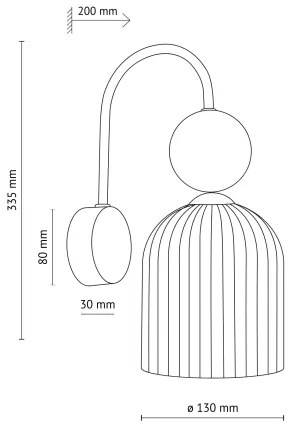 Aplica de perete SOPHIA, 1xE14/10W/230V, negru/verde/bej fumuriu