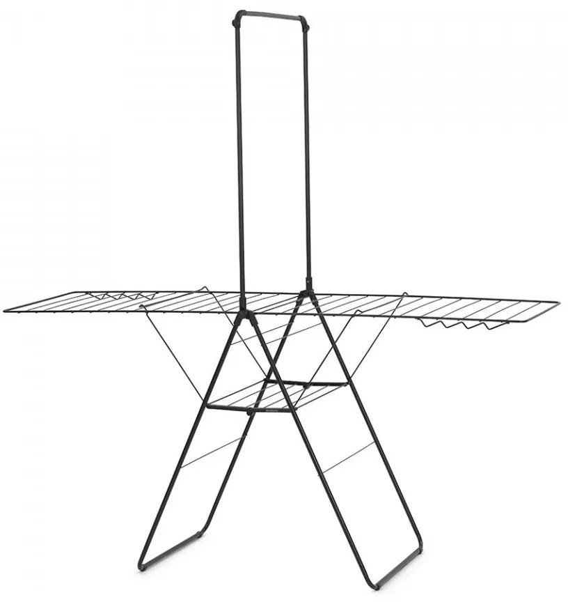 Uscător de rufe Brabantia Hangon, 25m, tijă suplimentară, Negru Mat 1004171