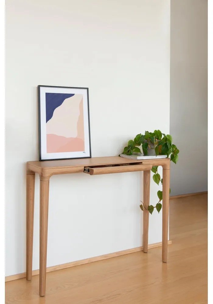 Masă consolă în culoare naturală din lemn masiv de stejar 12x110 cm Heart'n'Soul – UMAGE