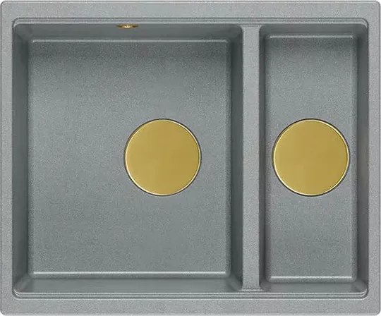 Chiuveta compozit incastrata Quadron Logan 150 gri - auriu 56x46 cm
