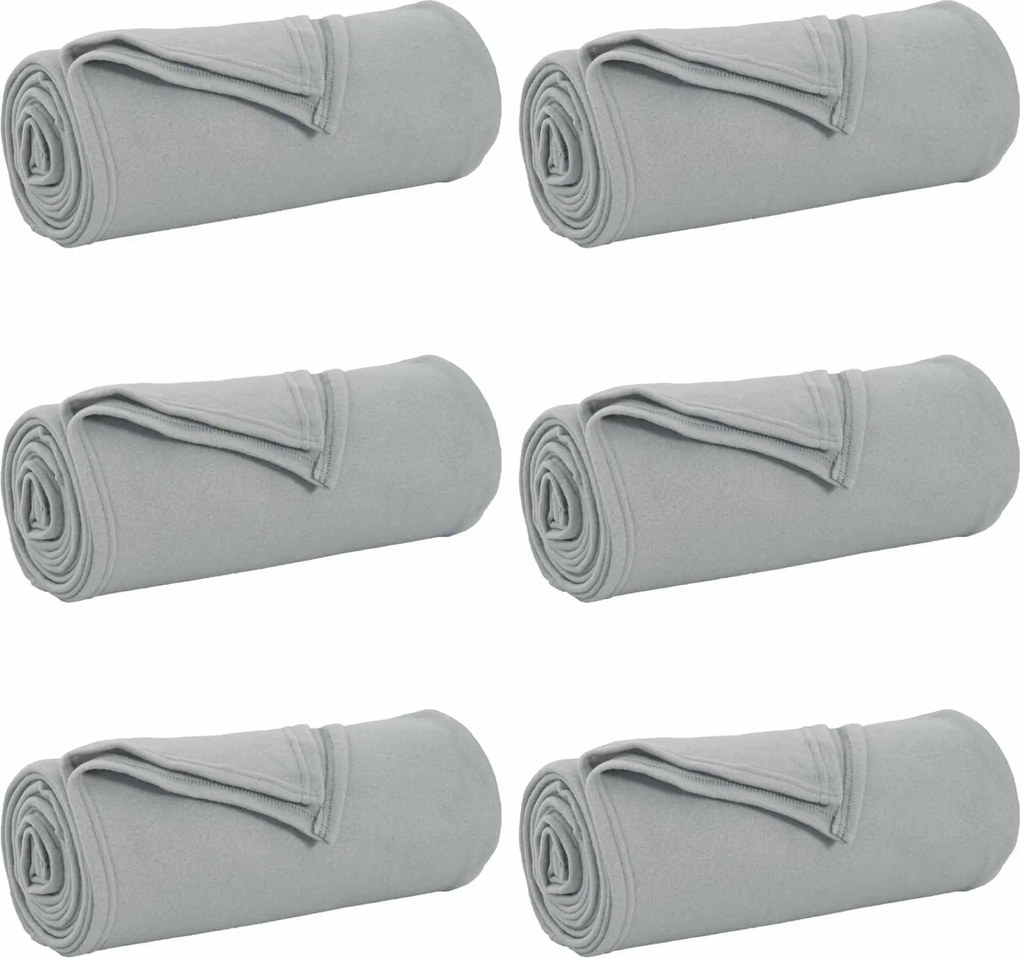 vidaXL Pături de aruncat 6 pcs Gri 270 x 240 cm Molton