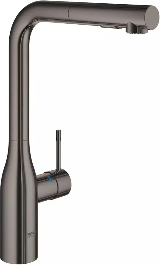 Baterie bucatarie cu dus extractabil Grohe Essence inalta antracit lucios Hard Graphite