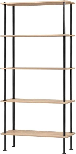 Etajeră în culoare naturală cu aspect de lemn de stejar 80x163x35 cm Teidi – noo.ma