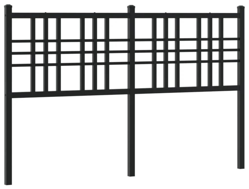 376355 vidaXL Tăblie de pat metalică, negru, 120 cm