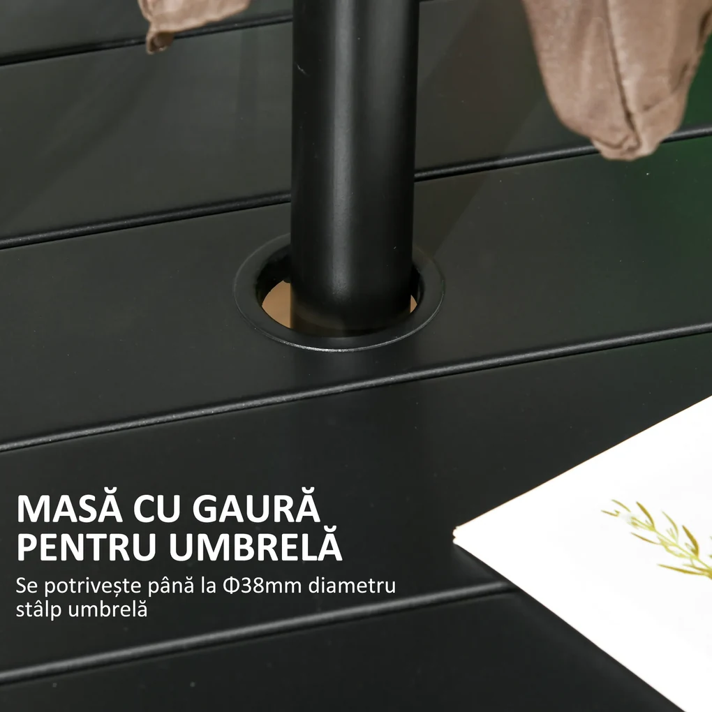 Outsunny Masa de Gradina cu Gaura pentru Umbrela, Masa de Gradina | Aosom Romania