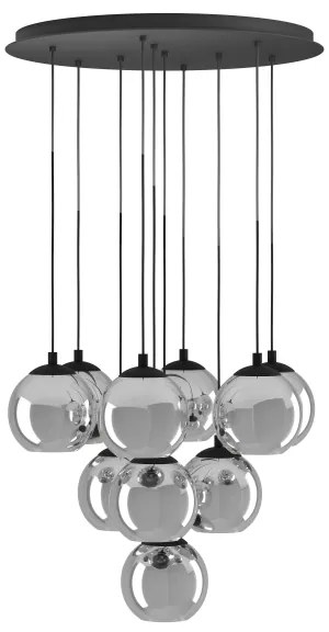 Eglo 98654 - Candelabru suspendat ARISCANI, 10 x E27, 40 W, 230 V, negru/crom lucios