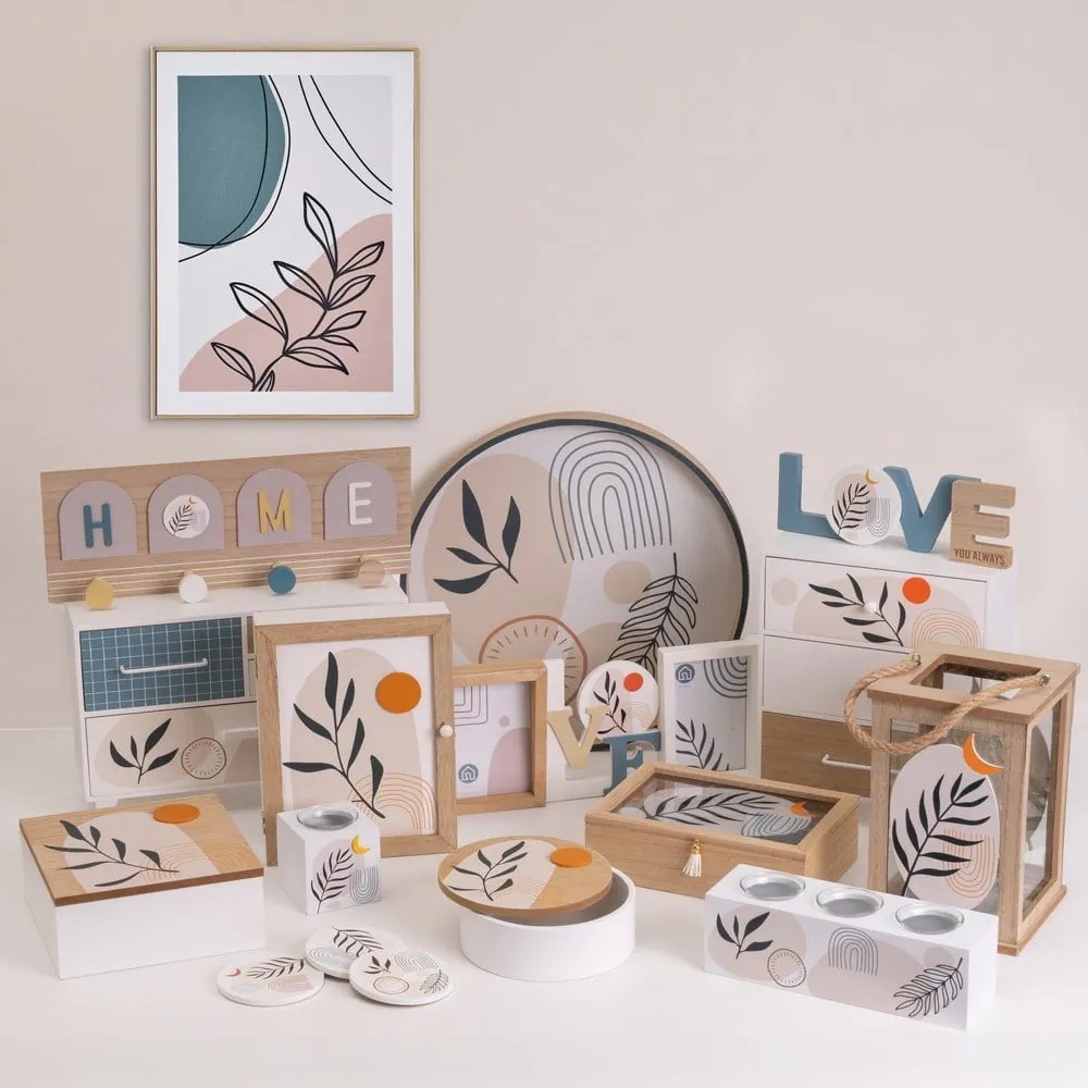 Cutii de depozitare 2 buc. cu capac, decorative ø 20x8,5 cm – Casa Selección