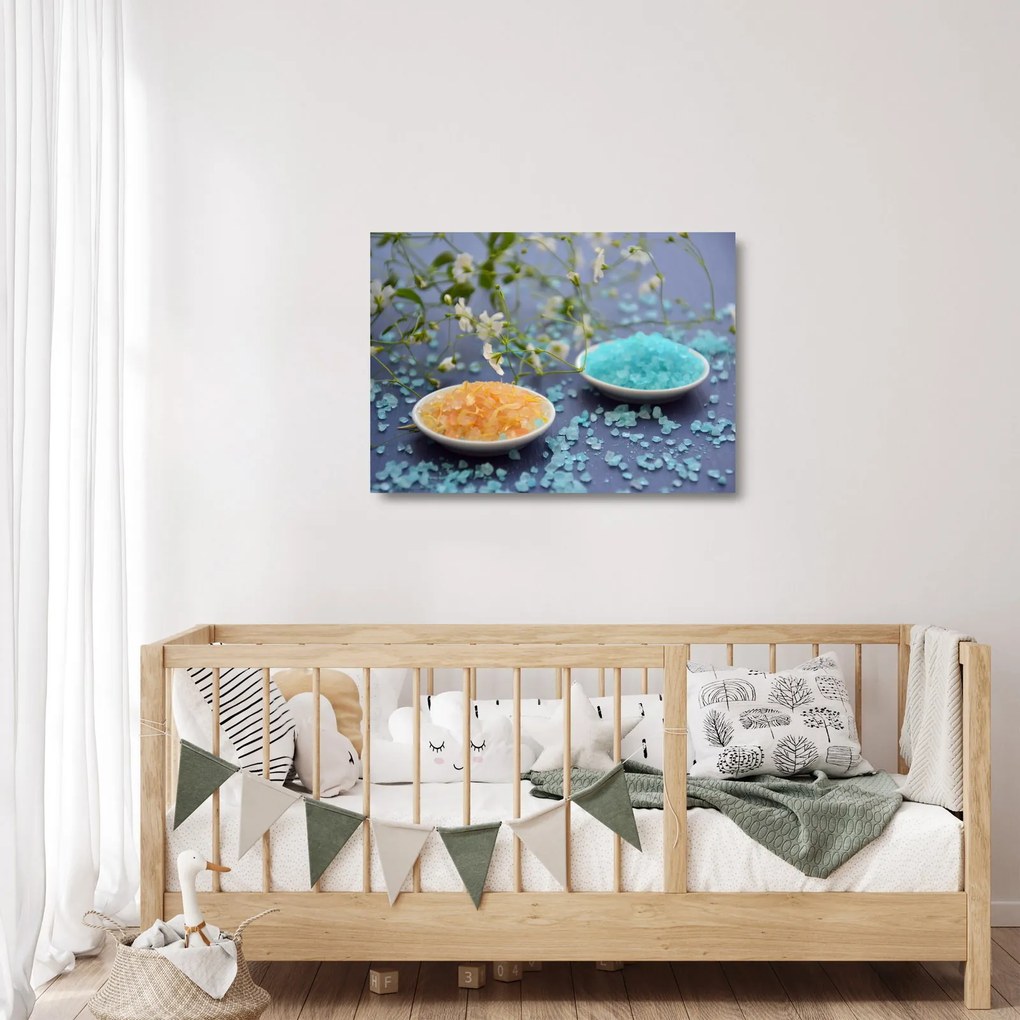 Tablou pe sticlă cu sarea de mare colorată (70x50 cm)