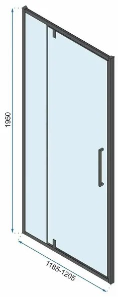 Cabina de dus dreptunghiulara cu usa pivotanta Rea Rapid Swing 120x100 negru