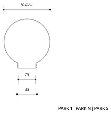Abajur de rezervă pentru aplică PARK E27 d. 20 cm gri