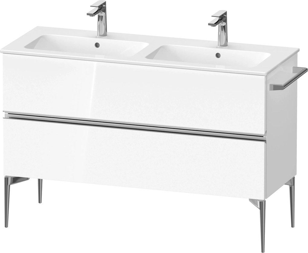 Duravit Sivida dulap 128x47.7x59.1 cm sub chiuveta pe perete alb-crom SV4647010220000