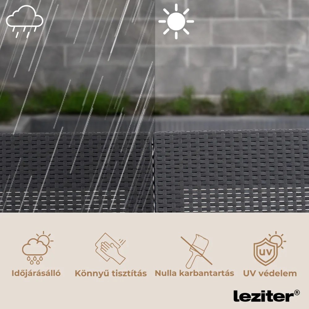 Set de mobilier de grădină Claire IV cu 14 locuri și masă de depozitare Vigo, grafit