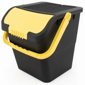 Coș de gunoi pentru deșeuri sortate Practic, 35 l,capac galben