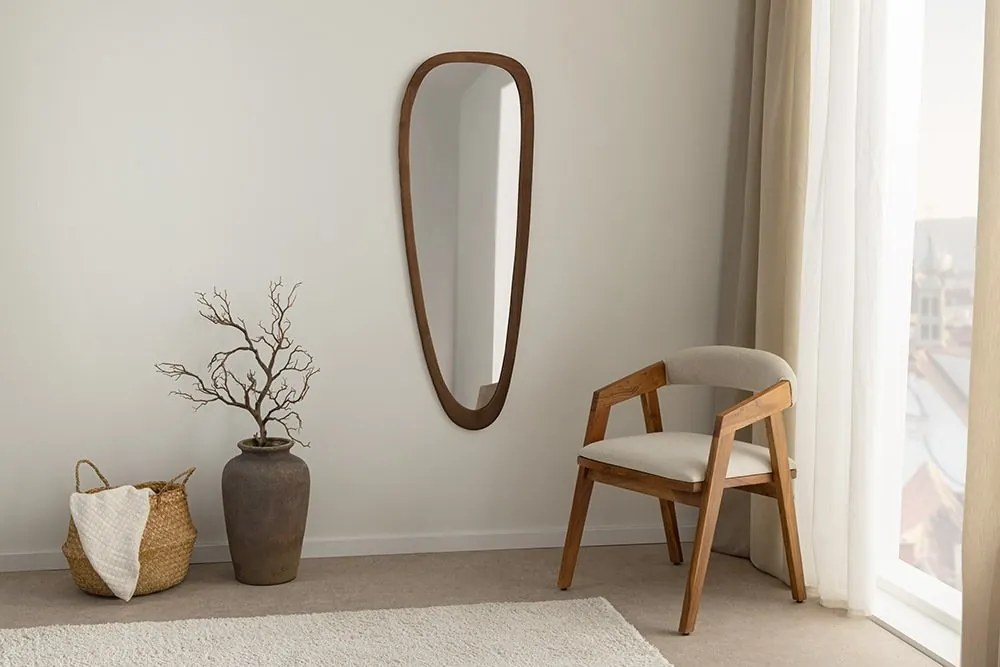Oglinda de perete cu rama din lemn ORGANIC 120cm nuc
