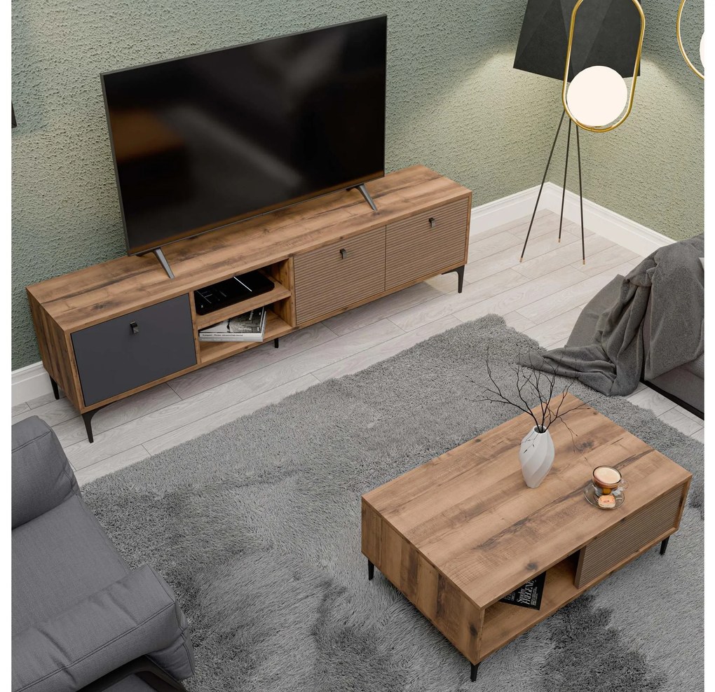 Set mobilier living Settle 1 (nuc + antracit). 1108070