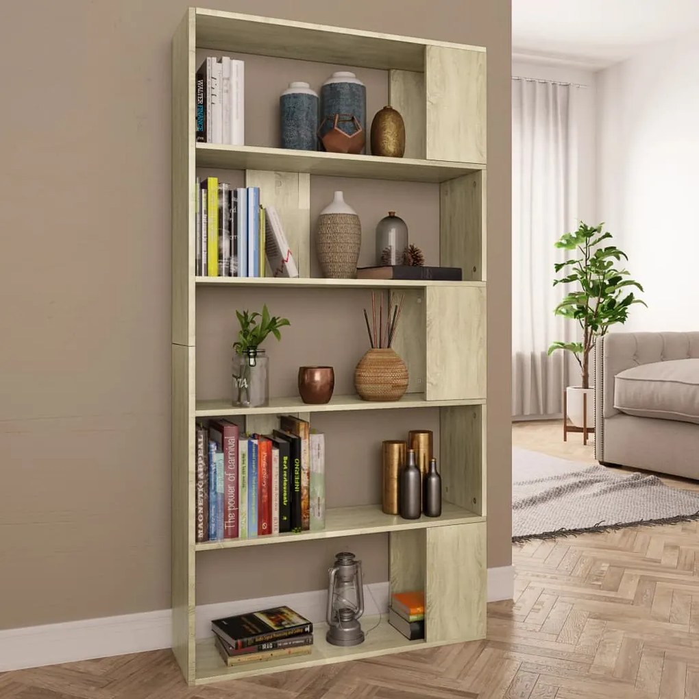 800102 vidaXL Bibliotecă/Separator cameră, stejar sonoma, 80x24x159 cm PAL