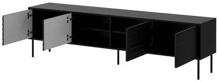 Set mobilier living Hermano I (Negru + Nuc warnia) . 1105956