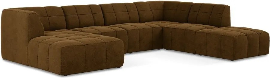 Colțar galben muștar cu tapițerie din catifea (în formă de "U") Aloha – Makamii