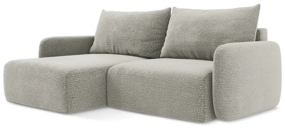 Colțar gri deschis extensibil/cu spațiu de depozitare (cu colț pe partea stângă) Kalena – Makamii