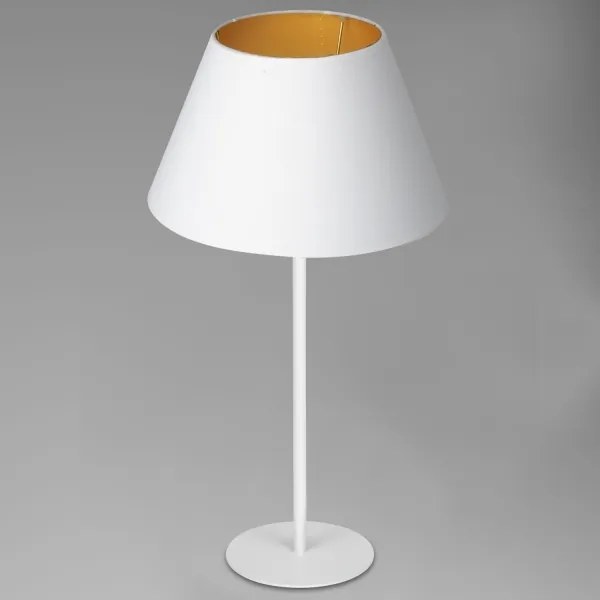 Lampă de masă ARDEN 1xE27/60W/230V d. 30 cm albă/aurie
