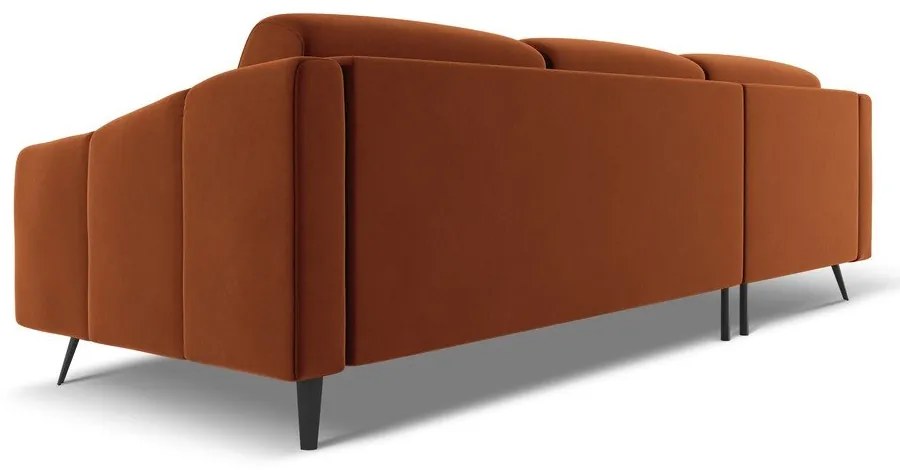 Colțar portocaliu cu tapițerie din catifea (cu colț pe partea stângă) Nalu – Makamii