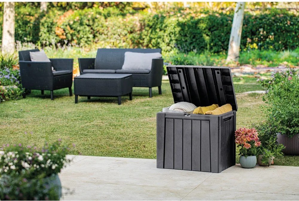 Cutie de depozitare pentru grădină gri închis din plastic Urban – Keter