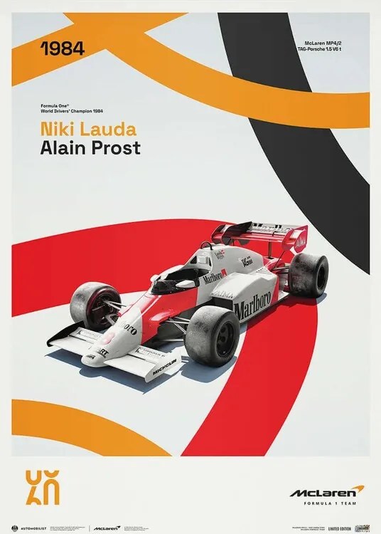 Imprimare de artă McLaren Racing - MP4/2 - 60th Anniversary - 1984, Automobilist