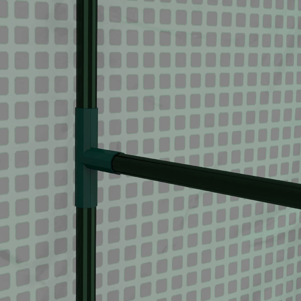 Outsunny Seră de grădină cu 2 spații și 2 uși cu role - 0,8 m² Seră pentru tomate dim. 1L x 0,8l x 1,5H m, Oțel și PE | Aosom Romania