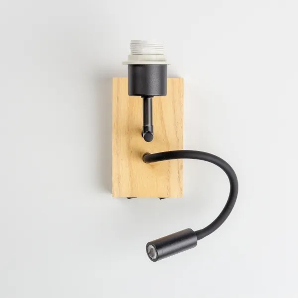 Lampă Brilagi-LED Flex BOBO WOOD 1xE27/25W/230V + LED/3W stejar/negru/alb/verde/junglă