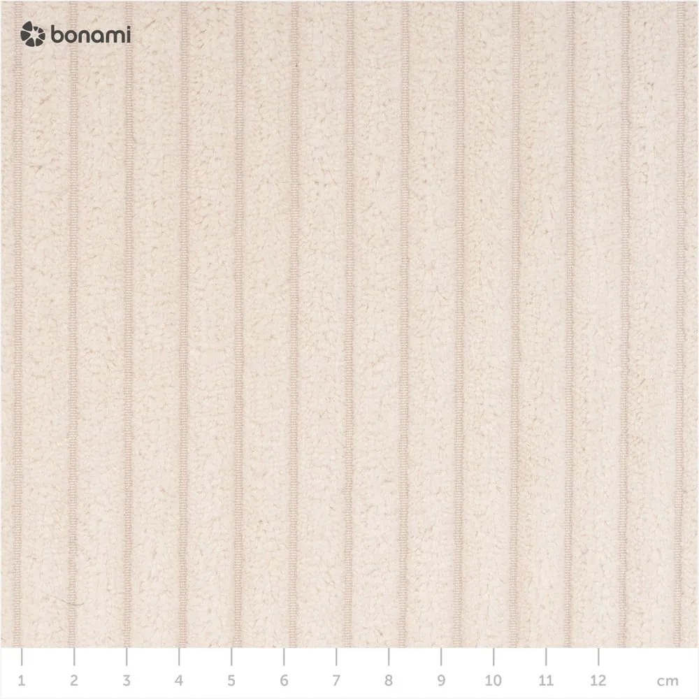 Colțar crem extensibil cu tapițerie din catifea reiată (cu colț variabil) Sara – Ropez