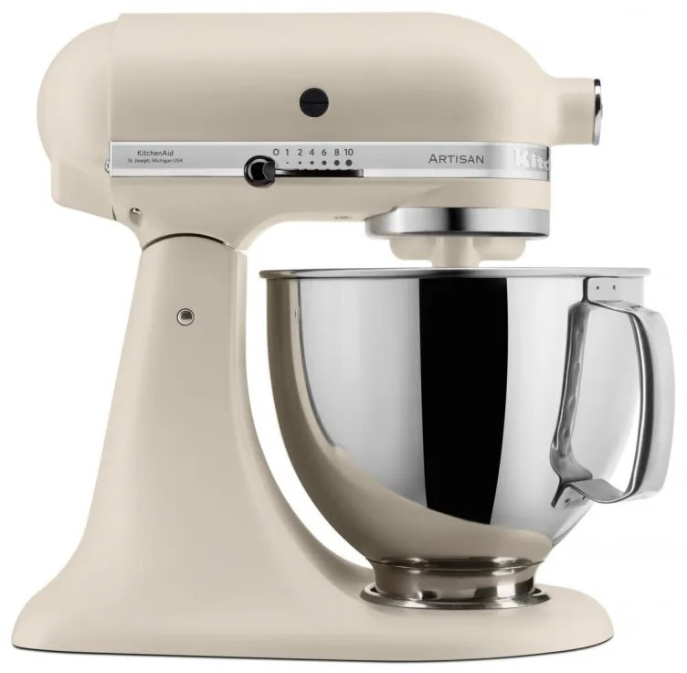 Mixer planetar KitchenAid Artisan Elegance 5KSM125EMH, 300W, 4.8 L, Actionare directă, 10 viteze, Beige