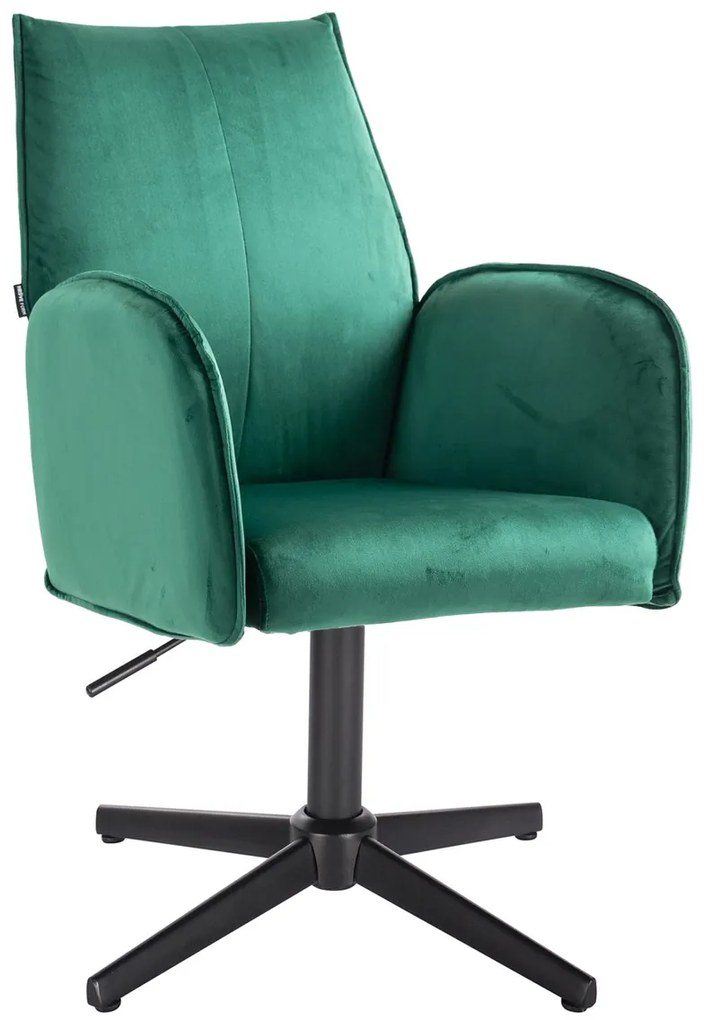 HR280CROSS Scaun Verde din Catifea cu Bază Neagră