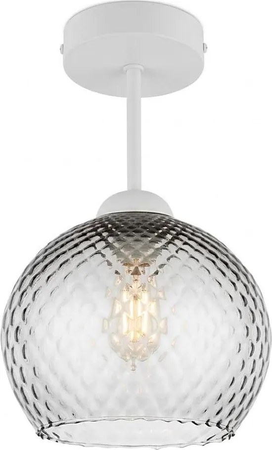 BRILAGI - Lustră LED aplicată R GLASS 1xE27/60W/230V Ø 18 cm alb/gri fumuriu